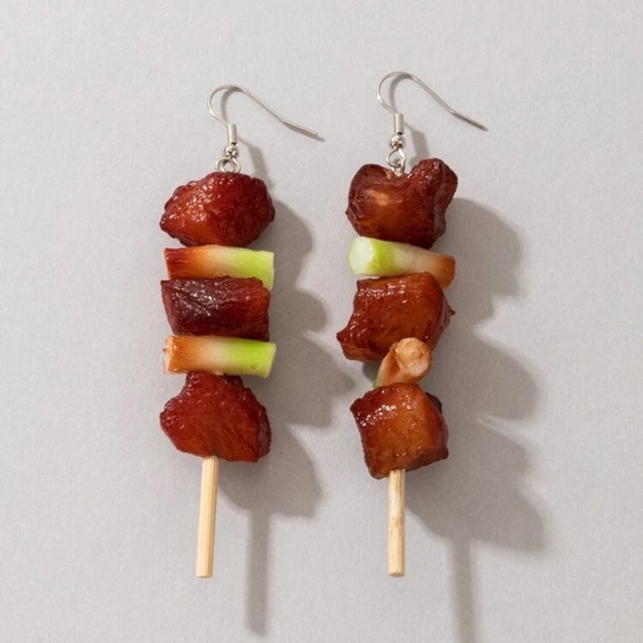 ⭐️ Awesome Yummy Shish Kabob Drop Tassel Earrings ⭐️ - Picture 5 of 5